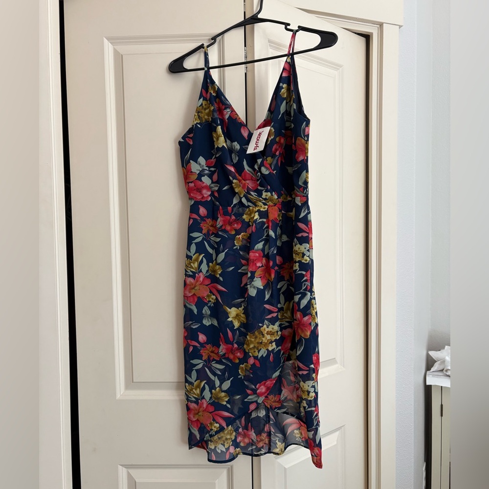 Love Tree Navy Floral Midi Dress